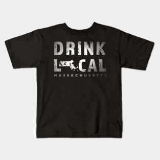 Massachusetts Beer - Drink Local MA Design Kids T-Shirt